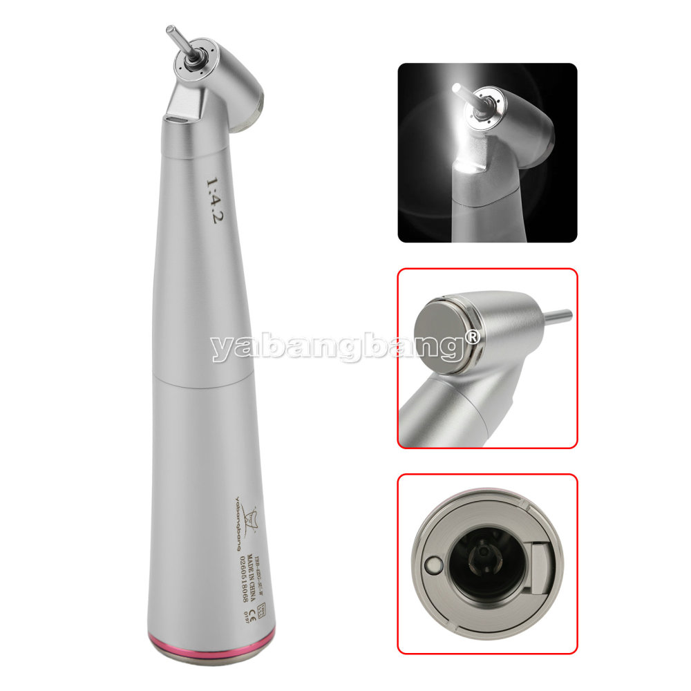Dental 1:4.2 Increasing Handpiece 45 Degree Fiber Optic Electric Contra Angle ISO E-type