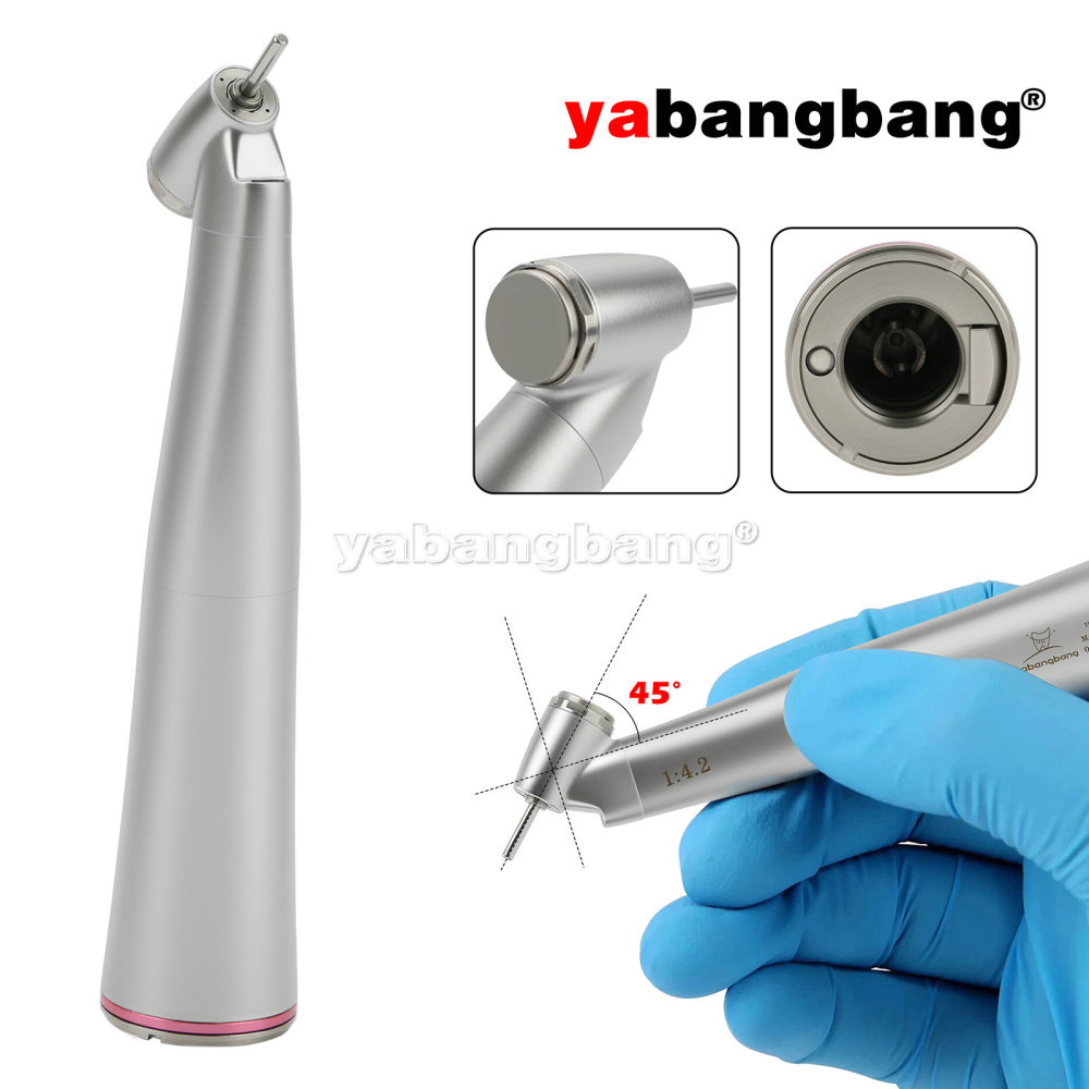 Dental 1:4.2 Increasing Handpiece 45 Degree Fiber Optic Electric Contra Angle ISO E-type