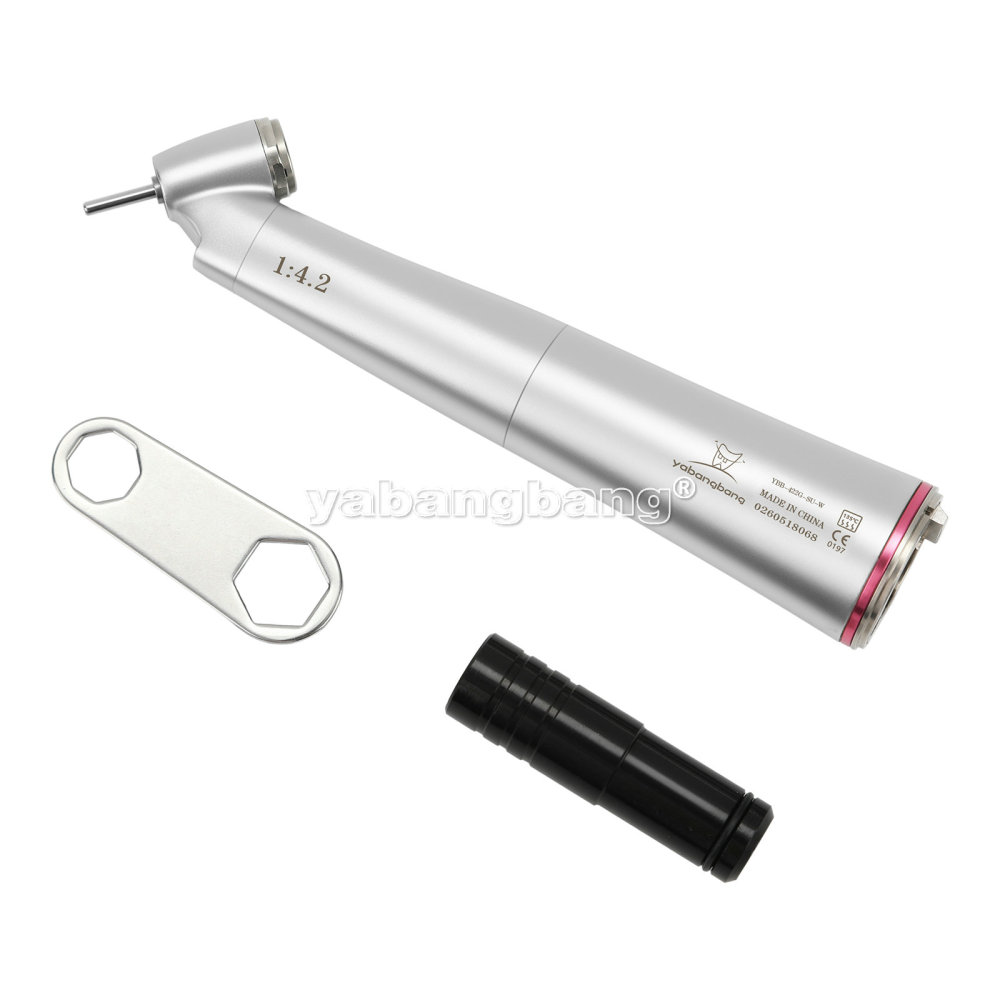 Dental 1:4.2 Increasing Handpiece 45 Degree Fiber Optic Electric Contra Angle ISO E-type