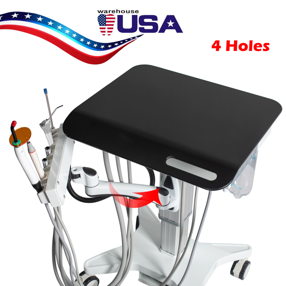 Dental Mobile Delivery Cart Adjustable Treatment Unit System 2/4 Hole / air compressor