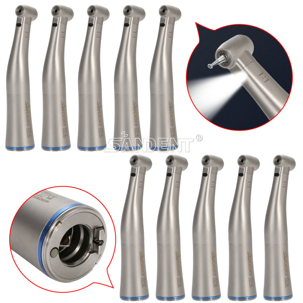 NSK Style Dental Contra Angle 1:1 LED Fiber Optic Handpiece SANDENT DTA