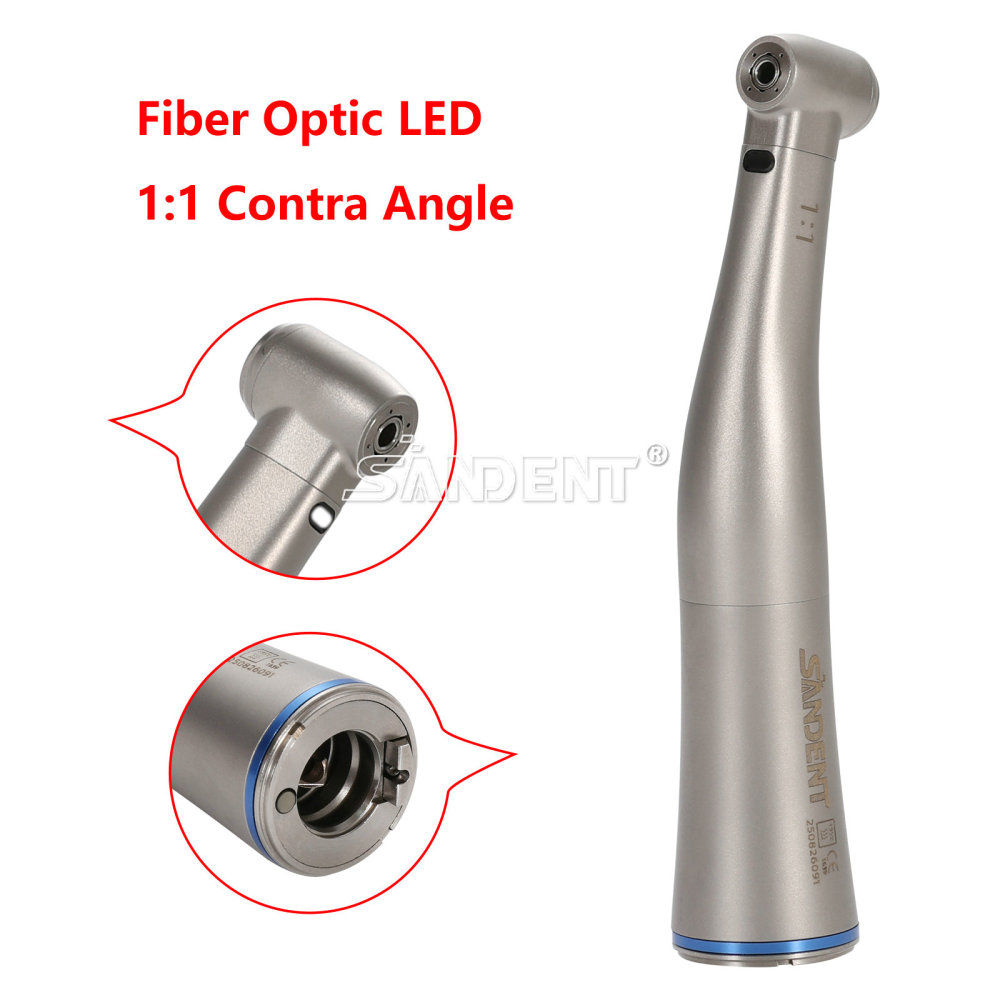 NSK Style Dental Contra Angle 1:1 LED Fiber Optic Handpiece SANDENT DTA