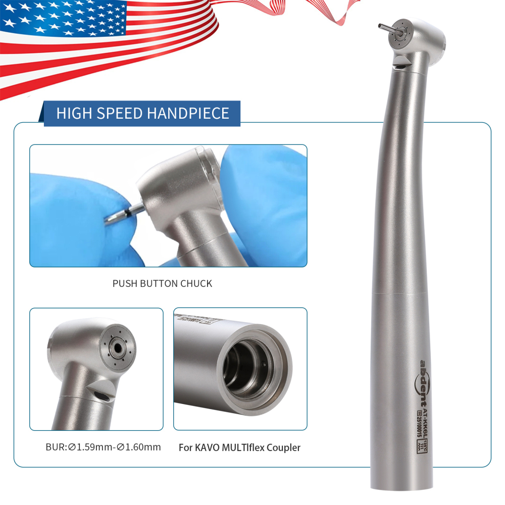 Abdent Dental LED Fiber Optic Handpiece 4 Water Spray Fit NSK Coupler