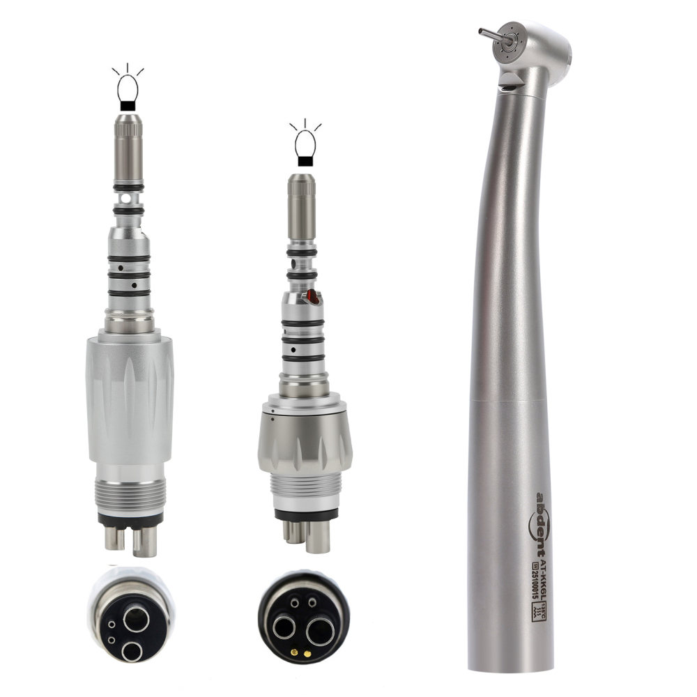 Abdent Dental LED Fiber Optic Handpiece 4 Water Spray Fit NSK Coupler