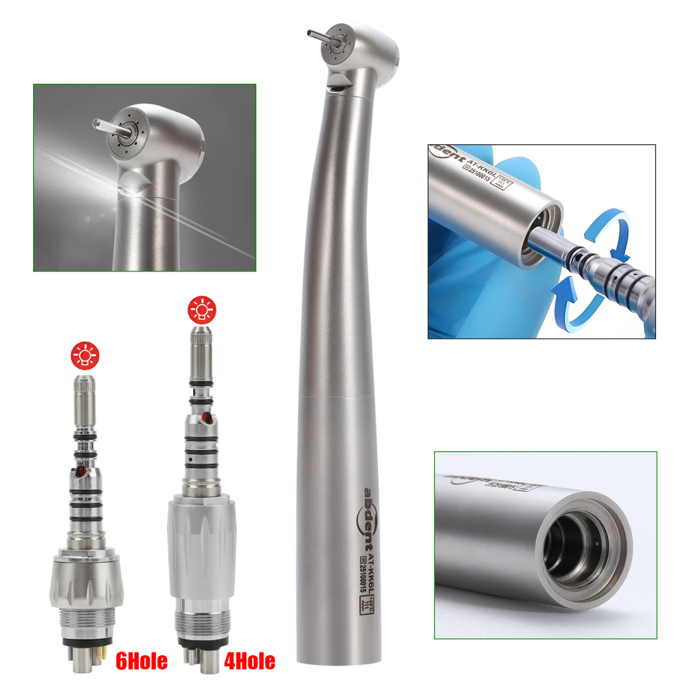 Abdent Dental LED Fiber Optic Handpiece 4 Water Spray Fit NSK Coupler