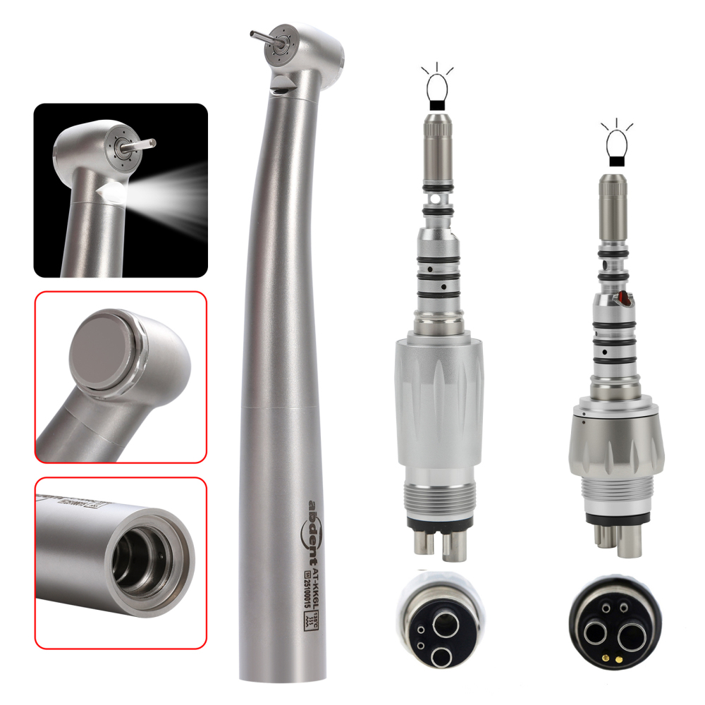Abdent Dental LED Fiber Optic Handpiece 4 Water Spray Fit NSK Coupler