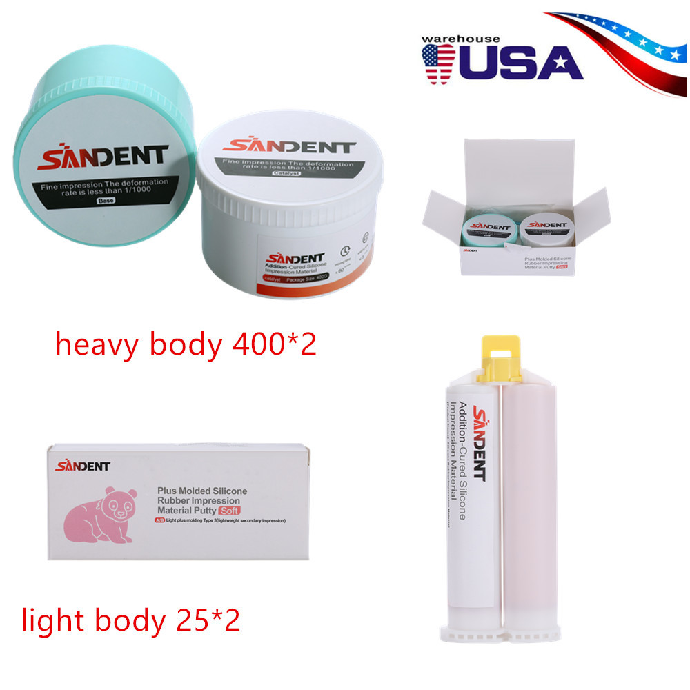 Dental Impression Material Regular Set VPS Light Body 25ml Base & Catalyst w/ Mixing Tips