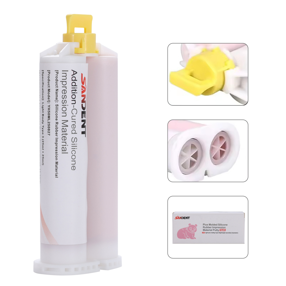 Dental Impression Material Regular Set VPS Light Body 25ml Base & Catalyst w/ Mixing Tips