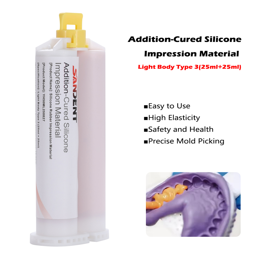 Dental Impression Material Regular Set VPS Light Body 25ml Base & Catalyst w/ Mixing Tips
