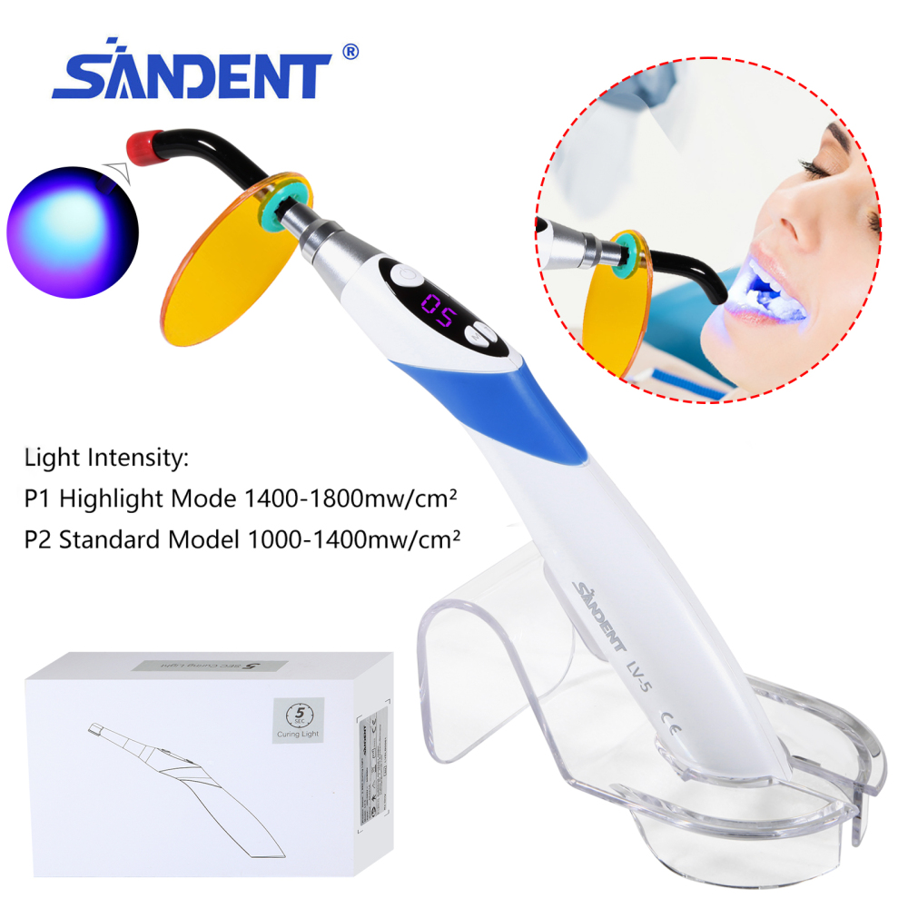Dental Wireless Cordless 5 second LED Cure Curing Light Lamp 1800mw 3 Colors