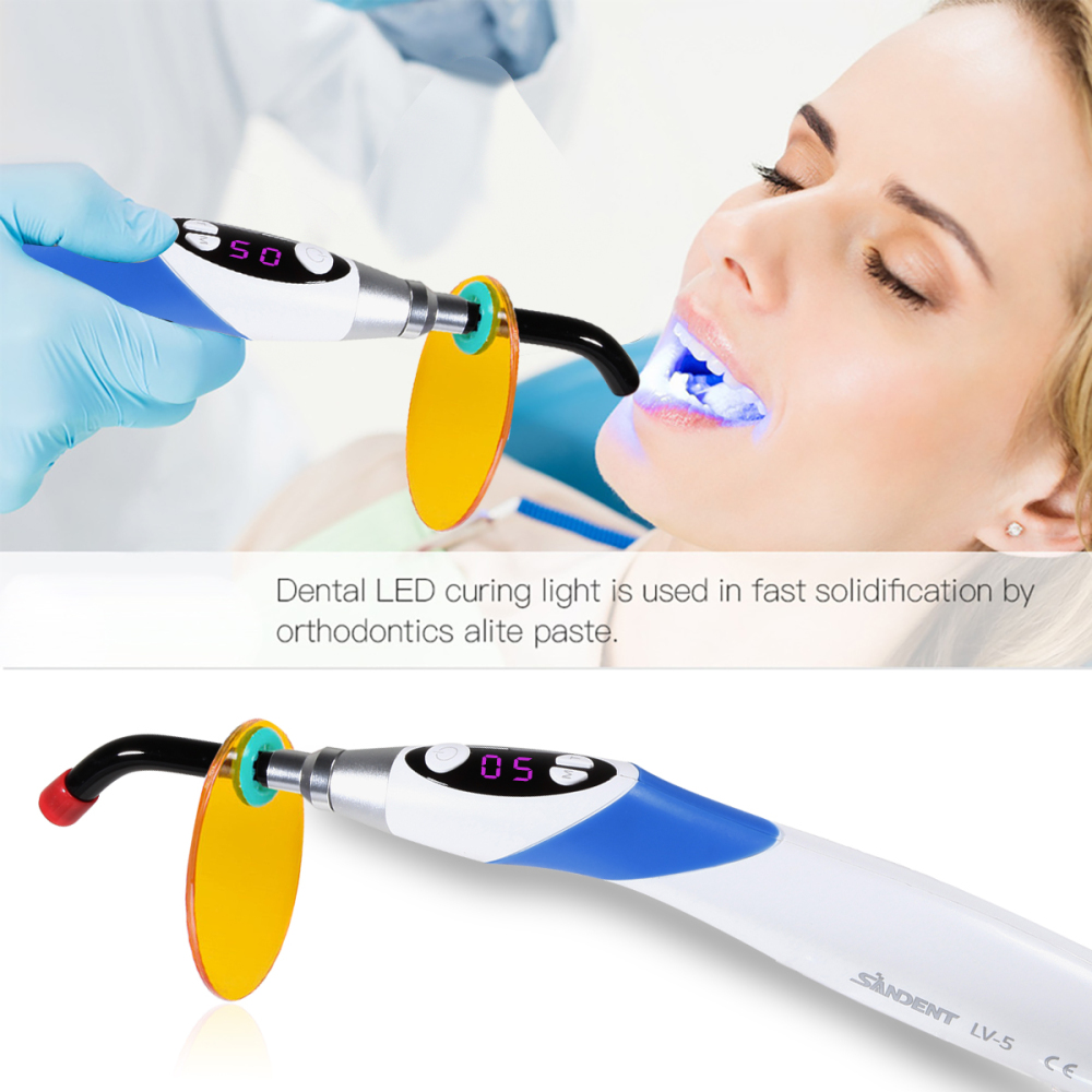 Dental Wireless Cordless 5 second LED Cure Curing Light Lamp 1800mw 3 Colors
