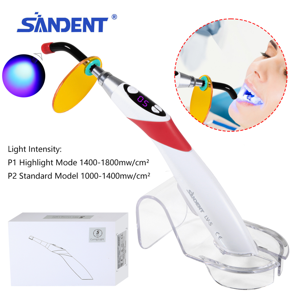 Dental Wireless Cordless 5 second LED Cure Curing Light Lamp 1800mw 3 Colors