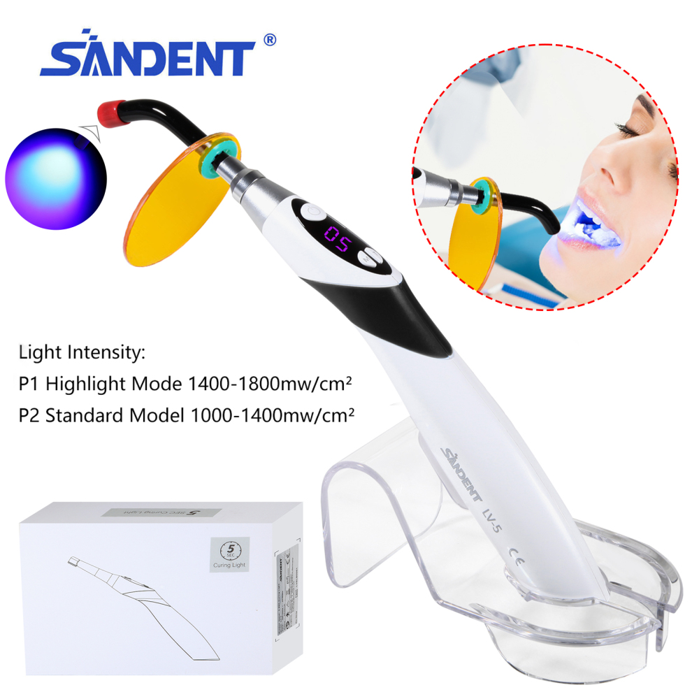 Dental Wireless Cordless 5 second LED Cure Curing Light Lamp 1800mw 3 Colors