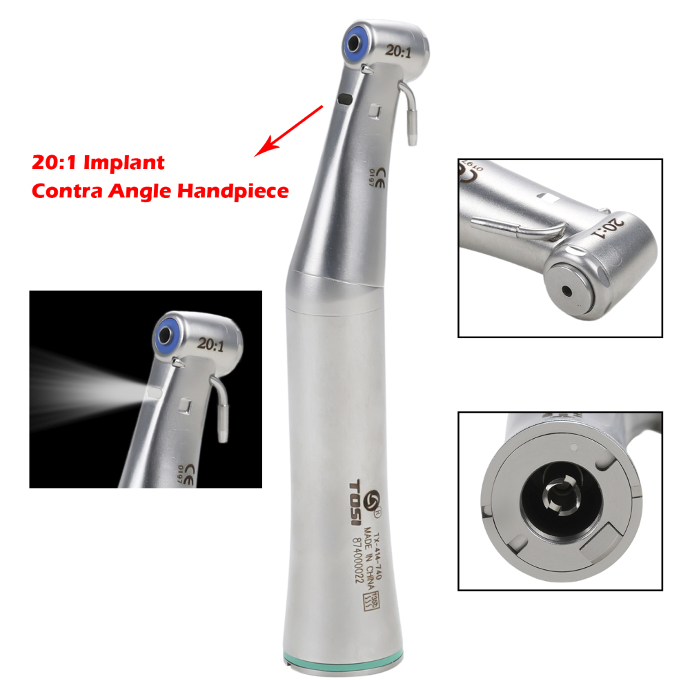 Dental LED E Generator 20:1 Implant Contra Angle Handpiece Detachable Head