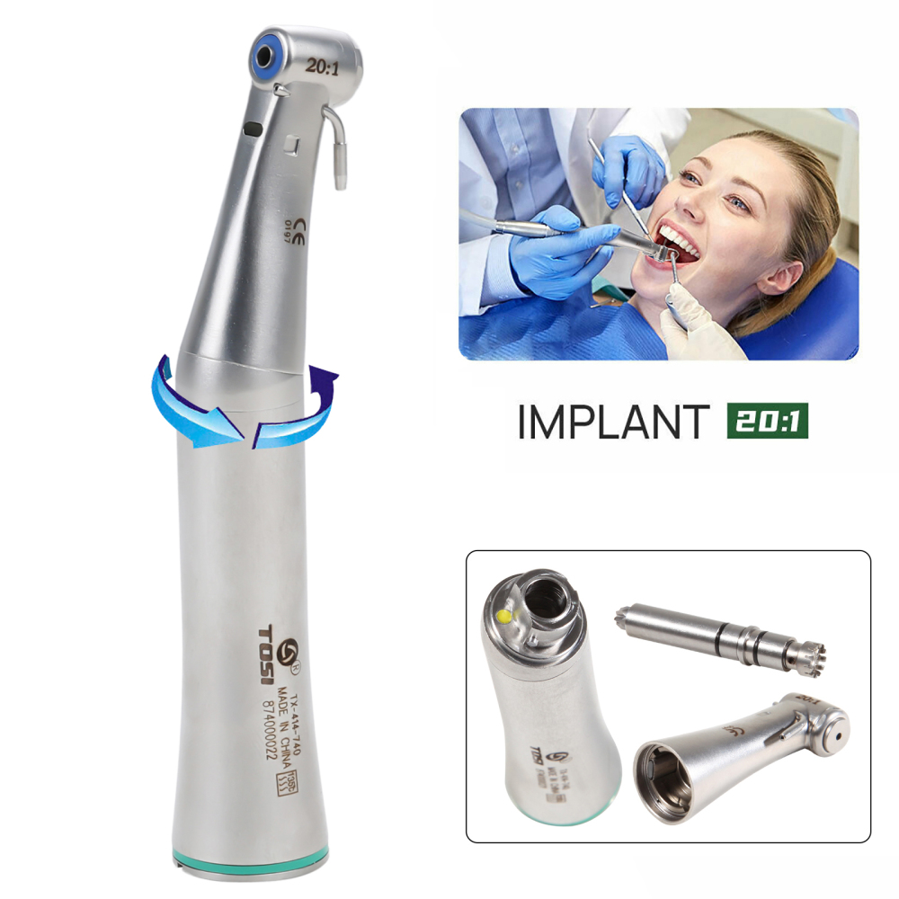 Dental LED E Generator 20:1 Implant Contra Angle Handpiece Detachable Head
