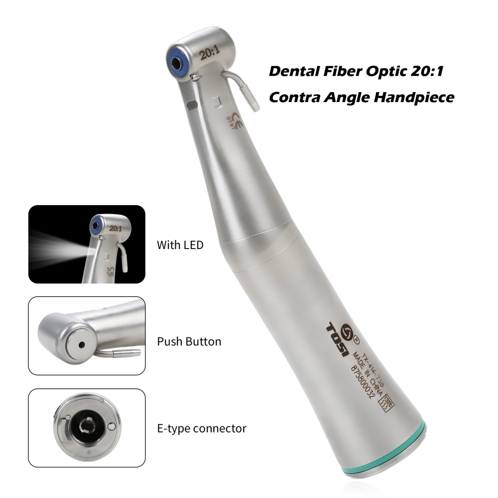 Dentale LED Fiber Optic 20:1 Implant Contra Angle Handpiece Detachable Head TOSI
