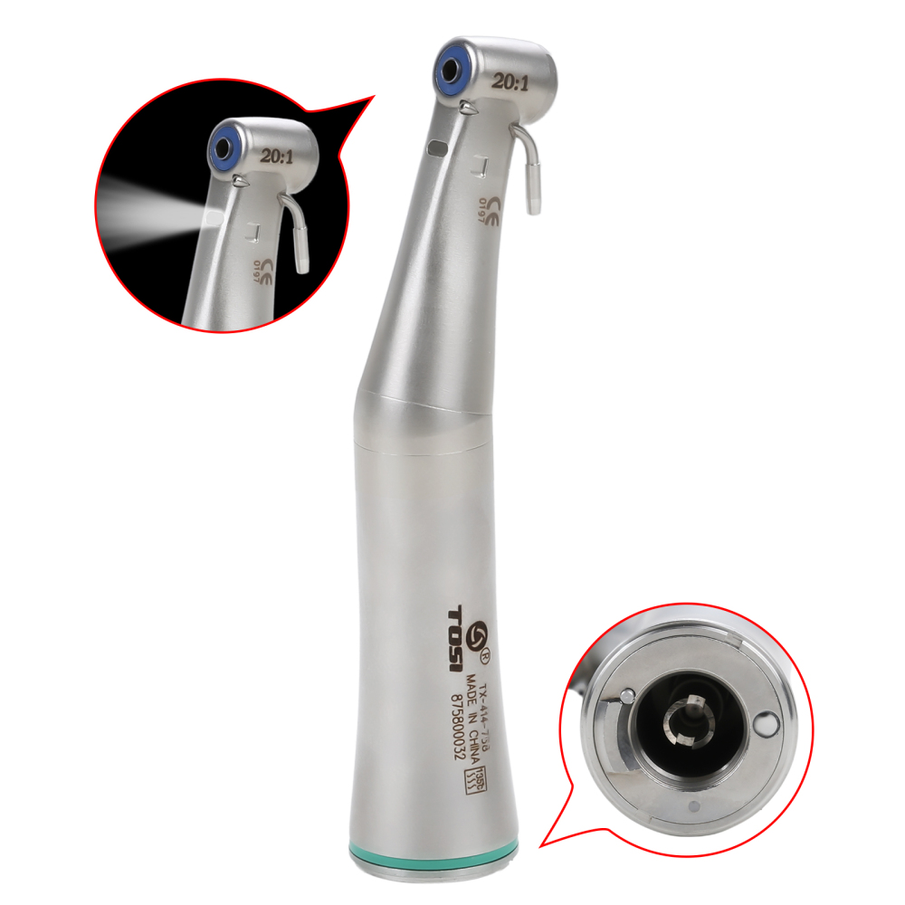 Dentale LED Fiber Optic 20:1 Implant Contra Angle Handpiece Detachable Head TOSI