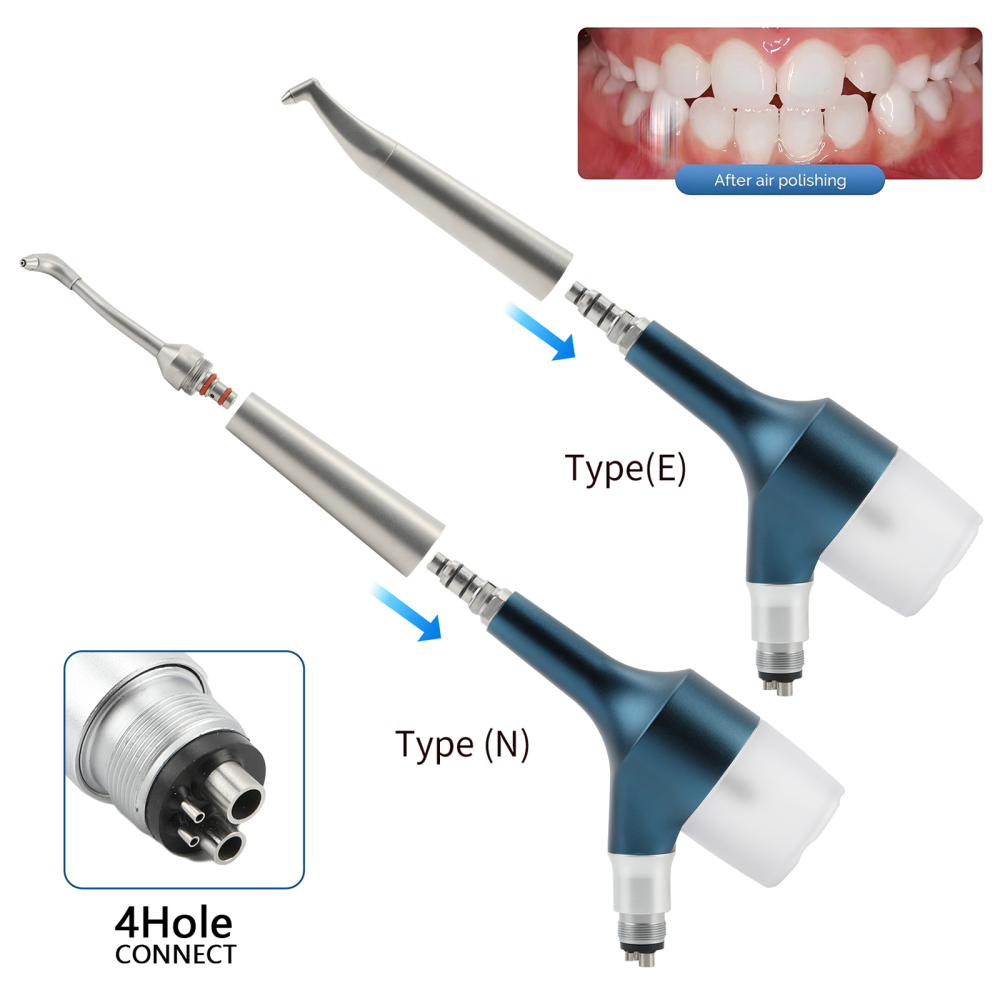Dental Air Prophy Unit Teeth Polishing Nozzle Polisher Air Flow Jet Handpiece 4Hole N/E Type