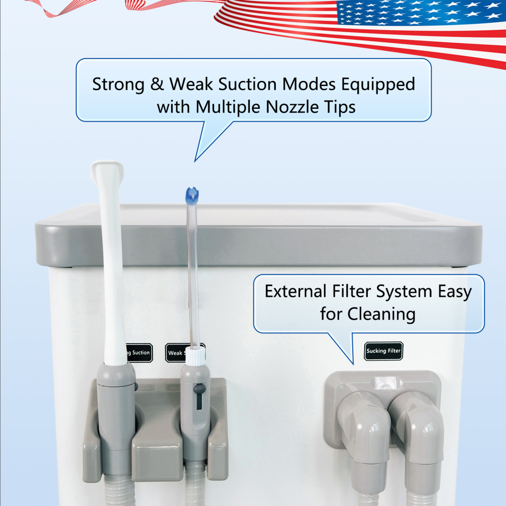 Mobile Dental Suction Unit HVE & Saliva Ejector Vacuum Machine for Dental Chair Implant Use