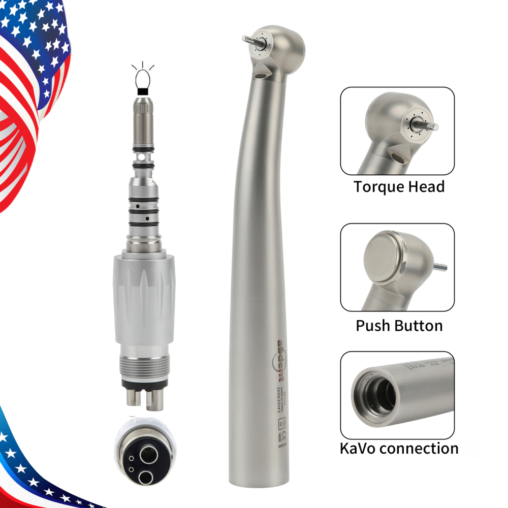 Abdent Dental LED Fiber Optic Handpiece 4 Water Spray Fit kavo Coupler
