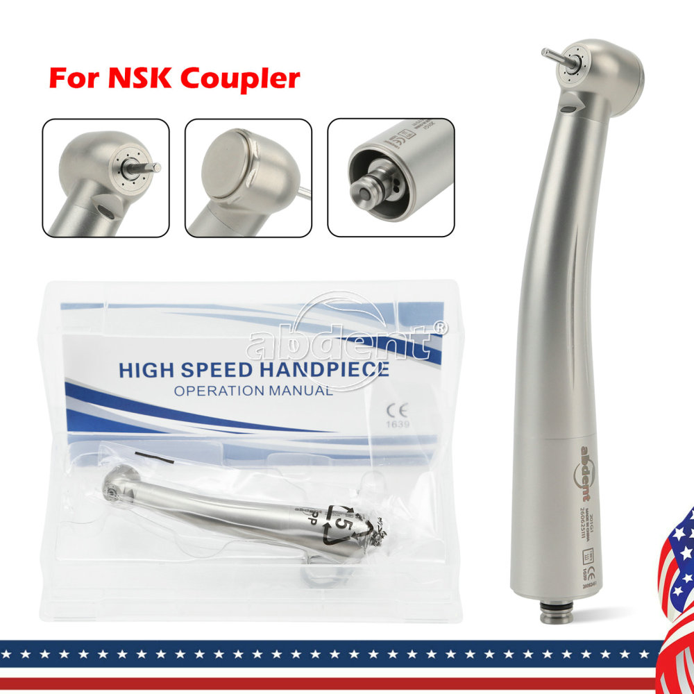 Abdent Dental LED Fiber Optic Handpiece 4 Water Spray Fit NSK Coupler