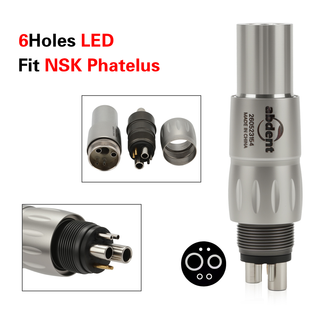 Abdent Dental LED Fiber Optic Handpiece 4 Water Spray Fit NSK LN / KAVO Multiflex