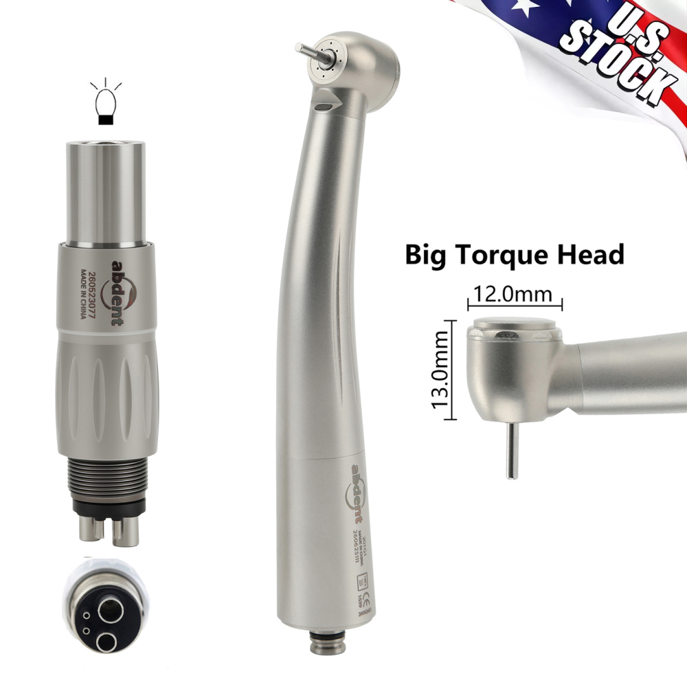 Abdent Dental LED Fiber Optic Handpiece 4 Water Spray Fit NSK Coupler