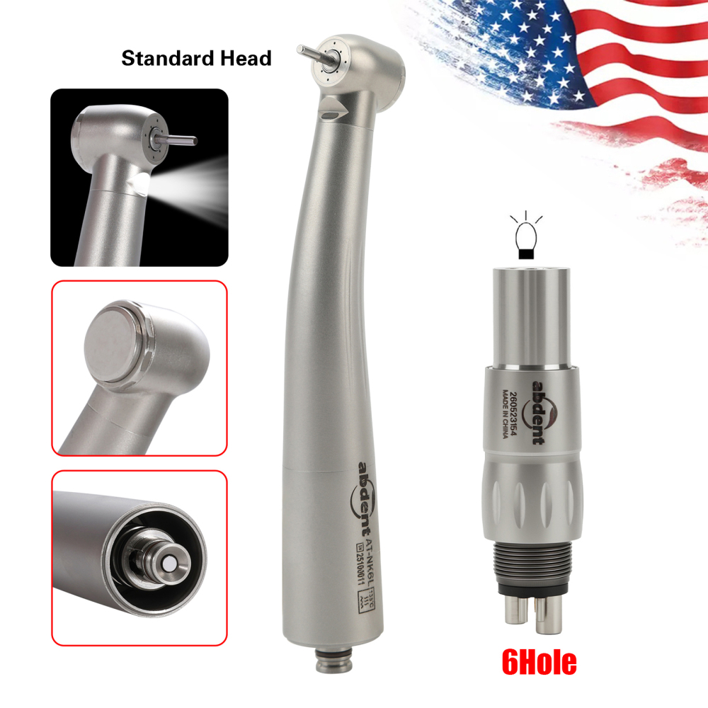 Abdent Dental LED Fiber Optic Handpiece 4 Water Spray Fit NSK LN / KAVO Multiflex