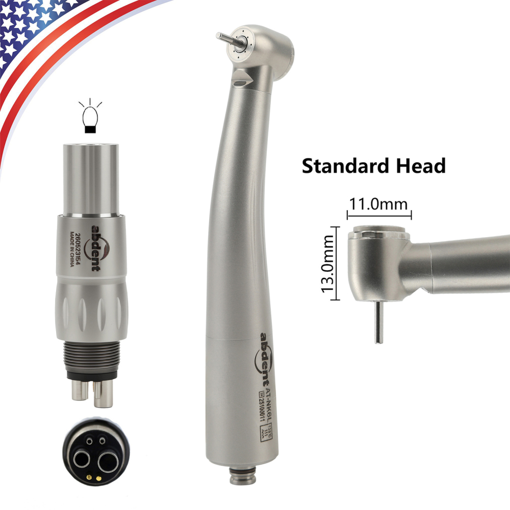 Abdent Dental LED Fiber Optic Handpiece 4 Water Spray Fit NSK Coupler