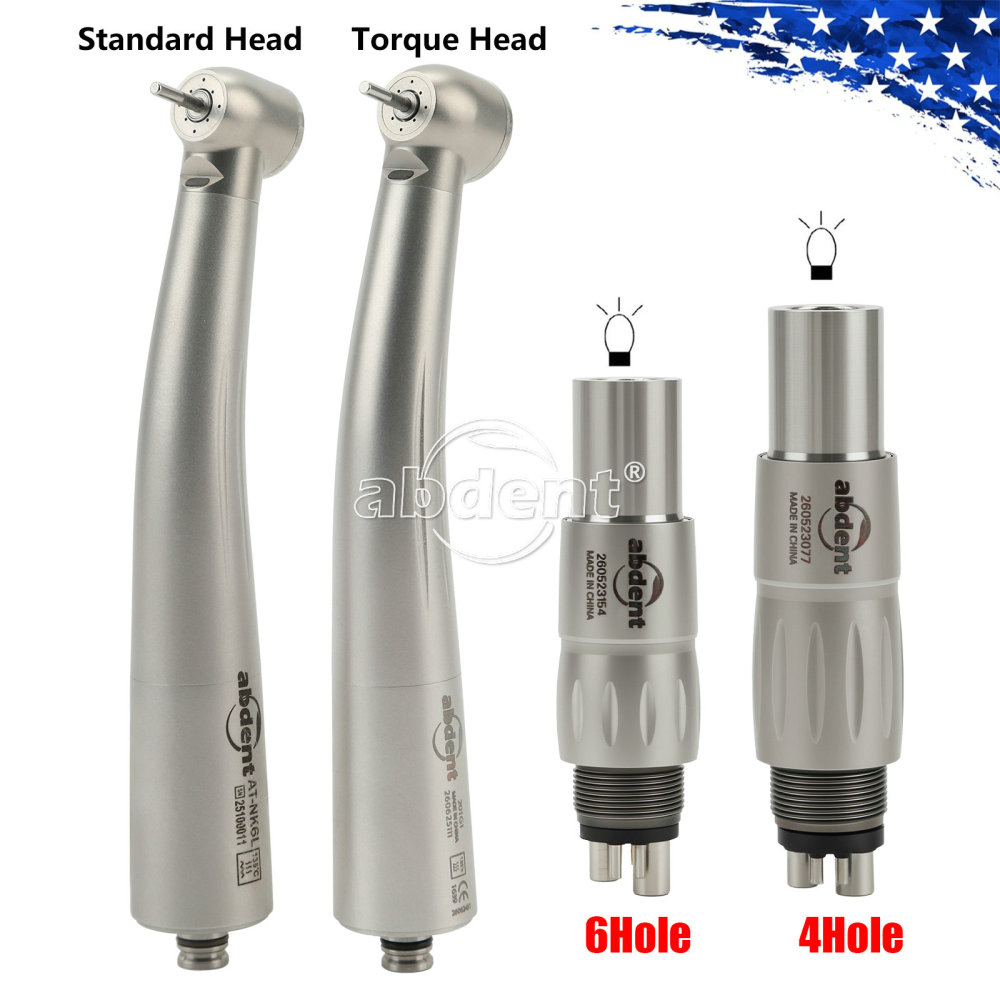 Abdent Dental LED Fiber Optic Handpiece 4 Water Spray Fit NSK Coupler