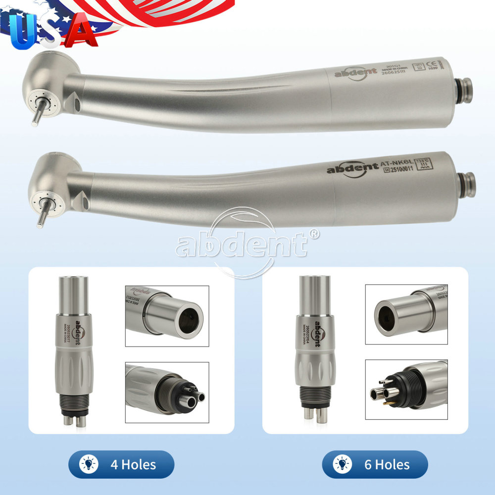 Abdent Dental LED Fiber Optic Handpiece 4 Water Spray Fit NSK Coupler