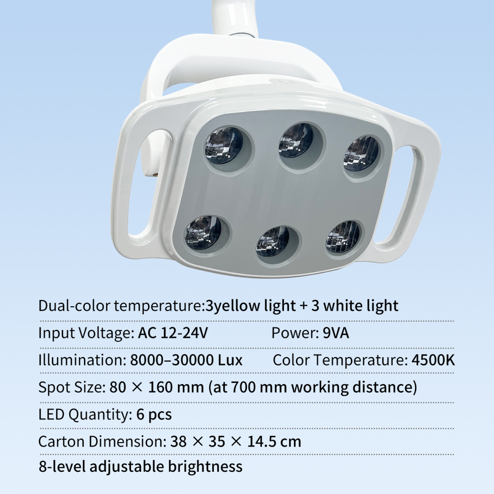Dental Delivery Unit Cart w/ Air Compressor + scaler handpiece+curing light+ Surgical oral Lamp
