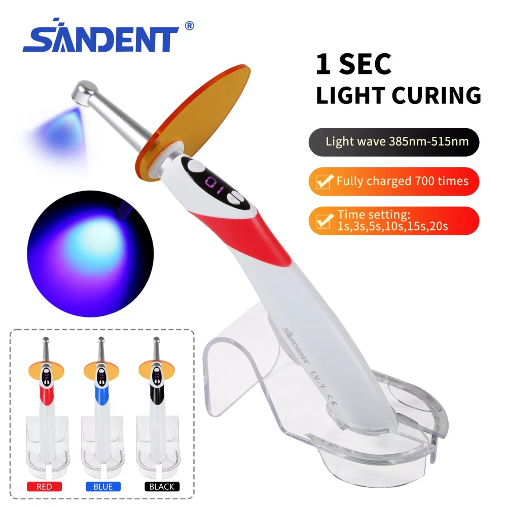 Dental Light Lamp Cordless Metal Head LED 1 Second Curing Light 2300mW/c㎡