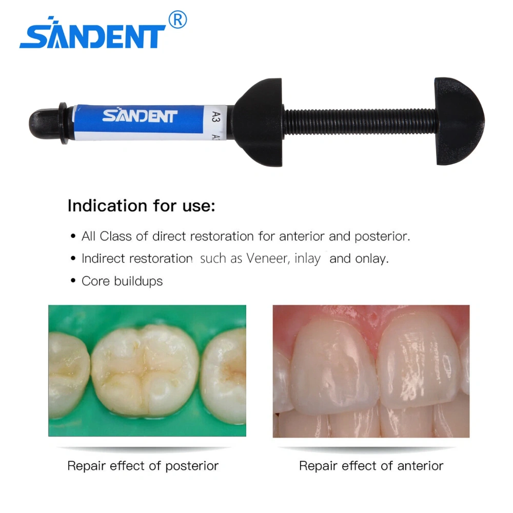 Dental Visible Light Cure Hybrid Composite Dental Resin Based Shade A2/A3