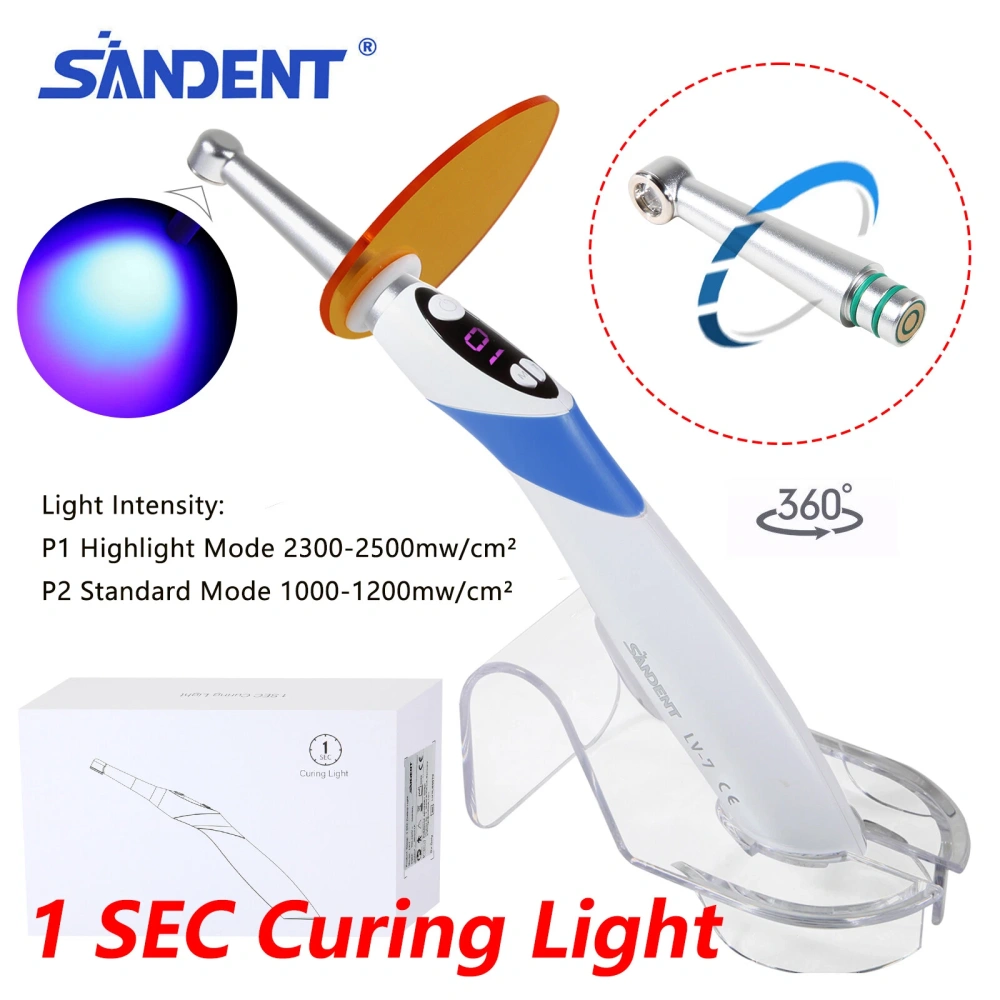 Dental Light Lamp Cordless Metal Head LED 1 Second Curing Light 2300mW/c㎡