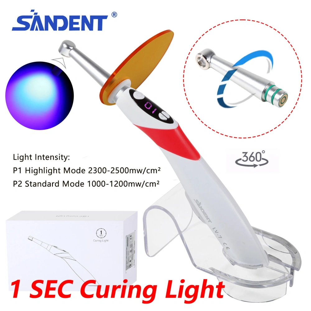 Dental Light Lamp Cordless Metal Head LED 1 Second Curing Light 2300mW/c㎡