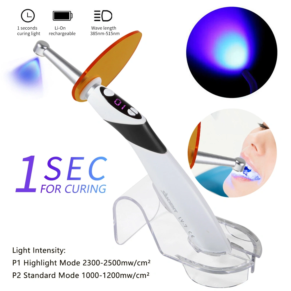 Dental Light Lamp Cordless Metal Head LED 1 Second Curing Light 2300mW/c㎡