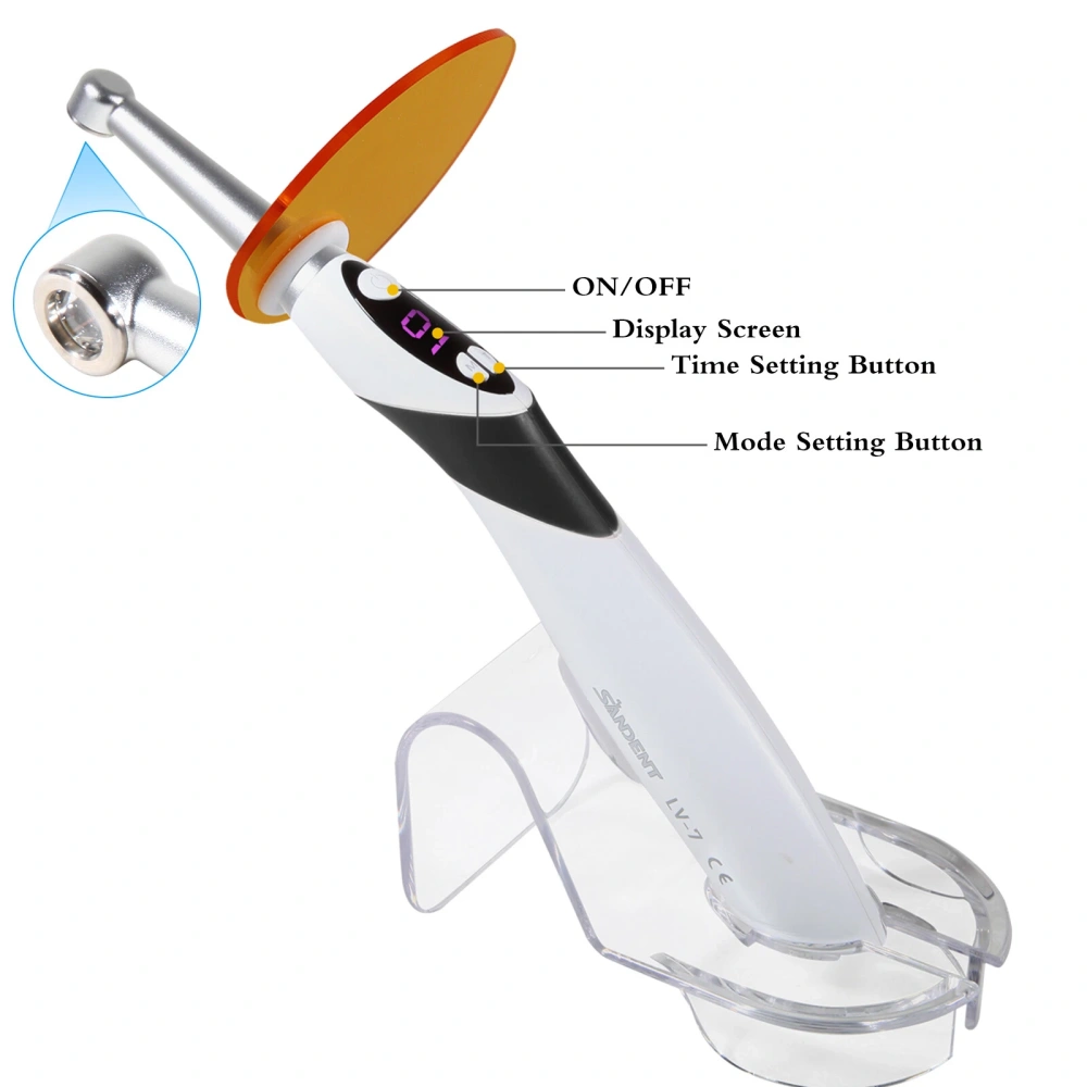 Dental Light Lamp Cordless Metal Head LED 1 Second Curing Light 2300mW/c㎡
