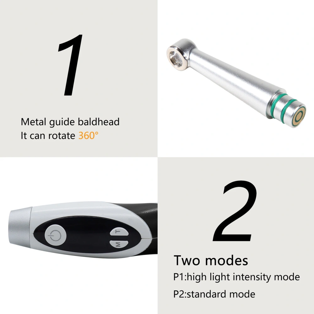 Dental Light Lamp Cordless Metal Head LED 1 Second Curing Light 2300mW/c㎡