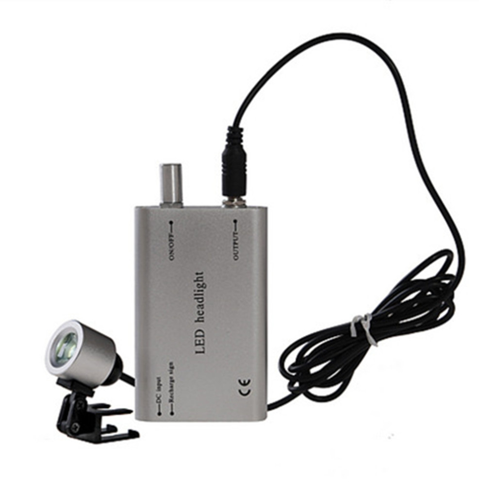 Dental Binocular Loupes 3.5X 420mm / Portable LED Head Light Lamp Rechargeable