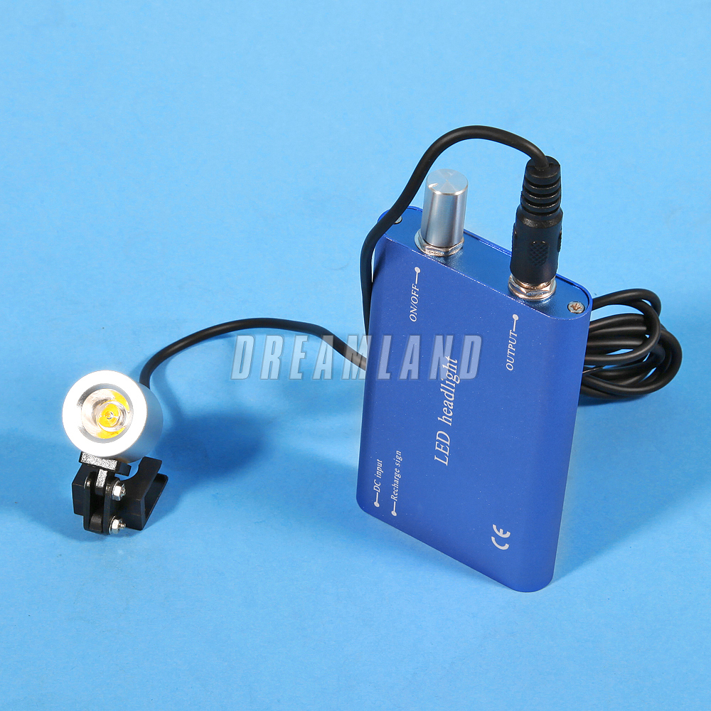 Dental Binocular Loupes 3.5X 420mm / Portable LED Head Light Lamp Rechargeable
