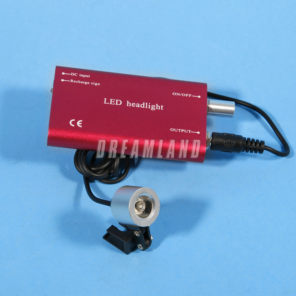 Dental Binocular Loupes 3.5X 420mm / Portable LED Head Light Lamp Rechargeable