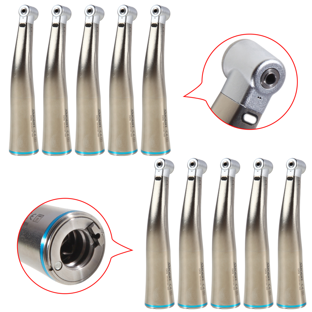 SANDENT Dental Fiber Optic 1:1 Contra Angle Low Speed Handpiece fit E-Type