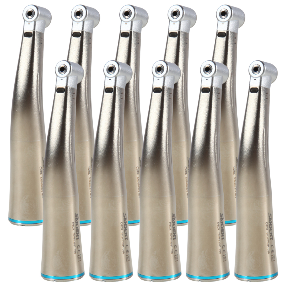 SANDENT Dental Fiber Optic 1:1 Contra Angle Low Speed Handpiece fit E-Type