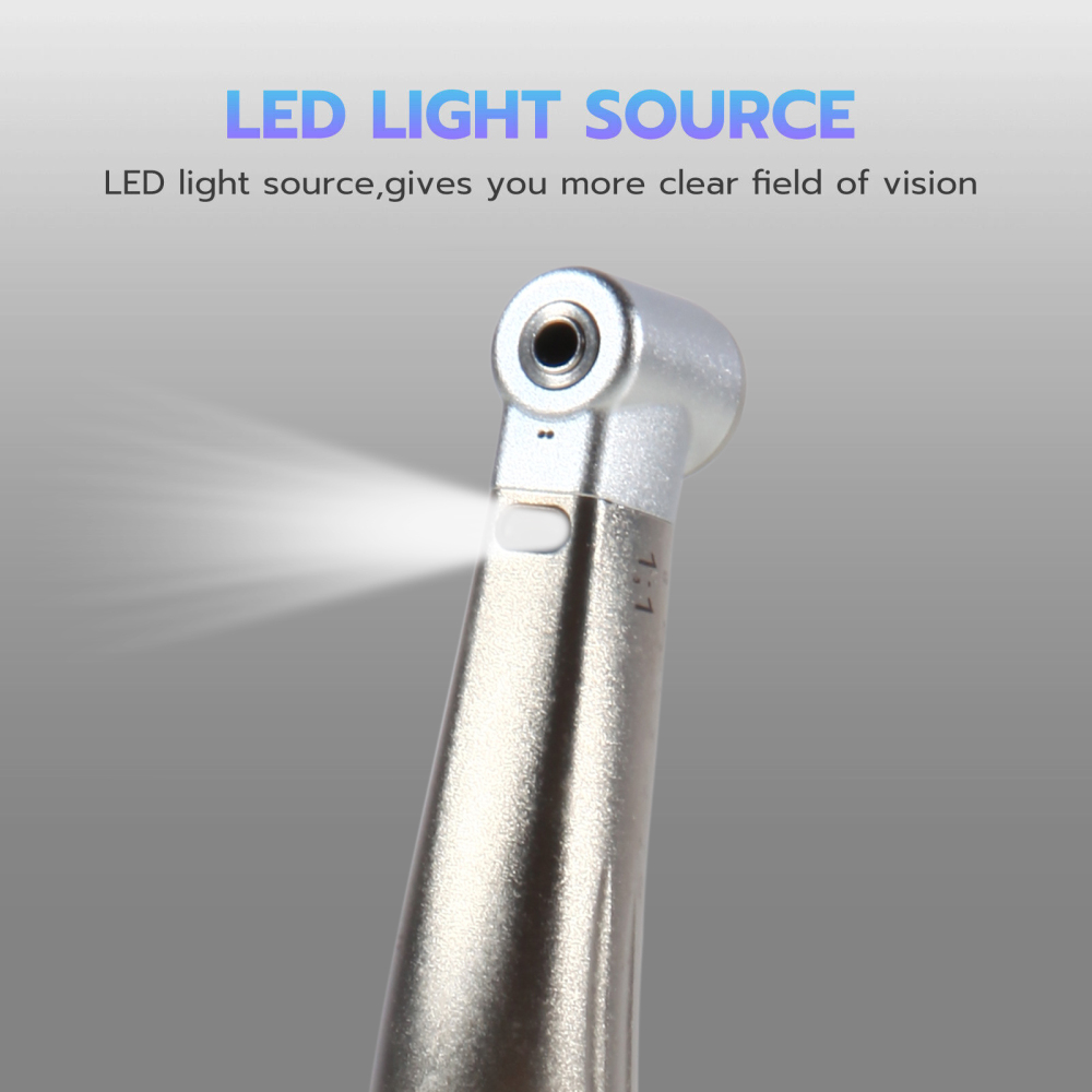 SANDENT Dental Fiber Optic 1:1 Contra Angle Low Speed Handpiece fit E-Type