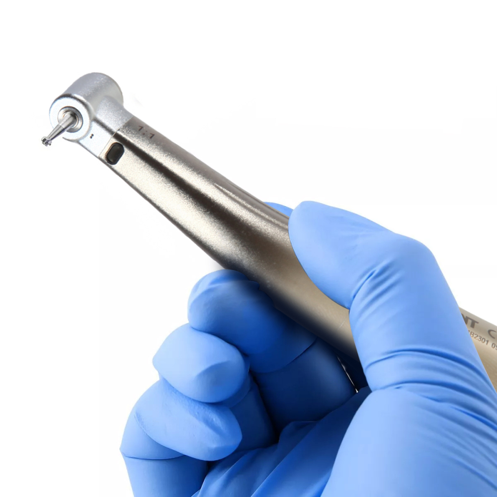 SANDENT Dental Fiber Optic 1:1 Contra Angle Low Speed Handpiece fit E-Type