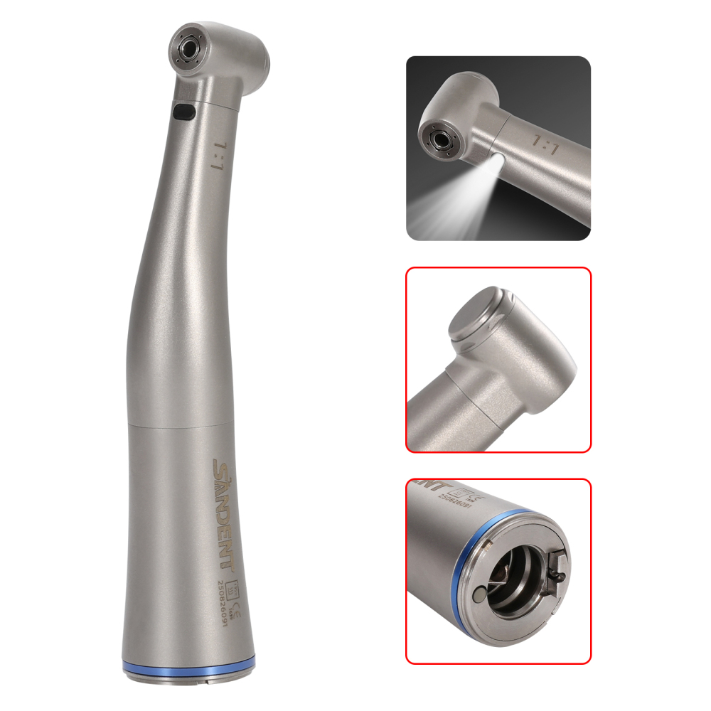 Dental 1:1 Fiber Optic Contra Angle Low Speed Handpiece fit E-Type Electric motor