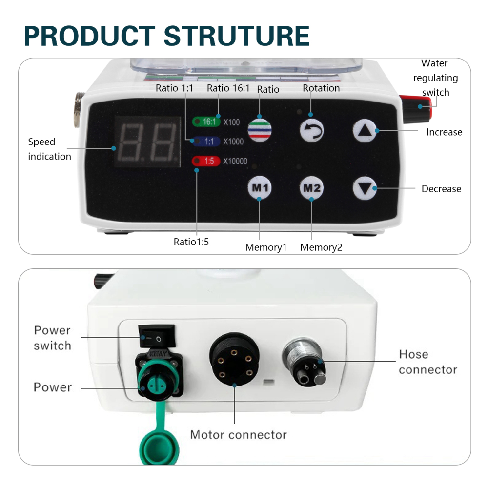 LED Dental Brushless Electric Micro Motor with  / without waterTank