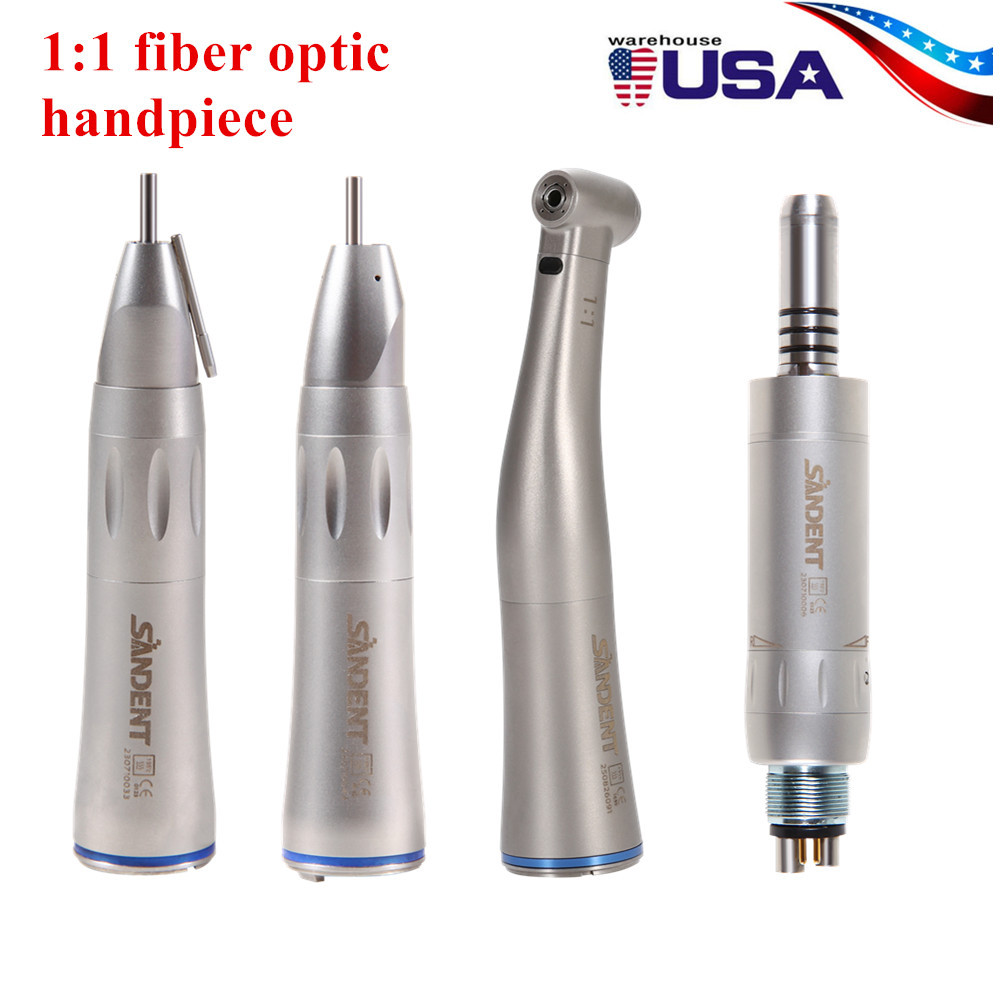 Dental 1:1 Fiber Optic Contra Angle Low Speed Handpiece fit E-Type Electric motor