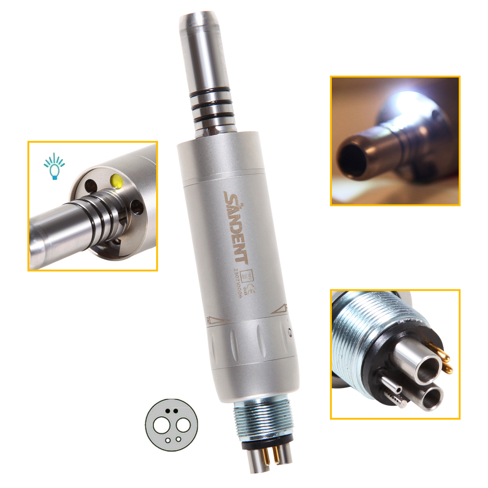Dental 1:1 Fiber Optic Contra Angle Low Speed Handpiece fit E-Type Electric motor